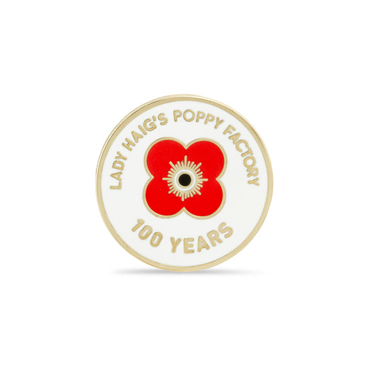 Lady Haig's Poppy Factory 100 Years Lapel Pin
