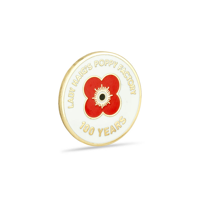 Lady Haig's Poppy Factory 100 Years Lapel Pin