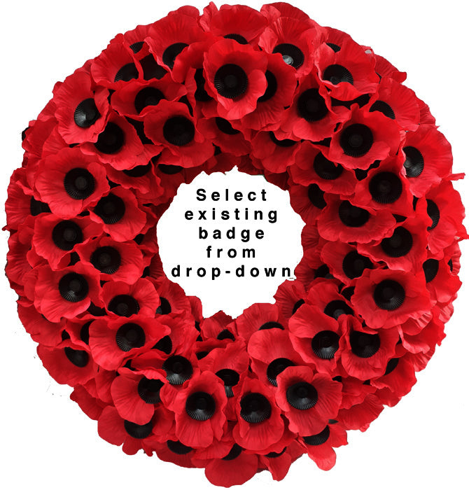 No. 7 Poppy Wreath (20", Select Your Badge) Lady Haig's Poppy Factory
